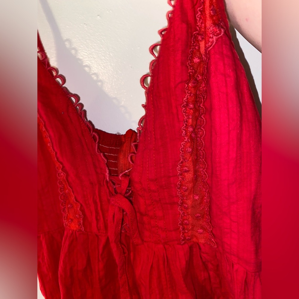 Who I am Red Ruffle Flowy Dress - Picture 4 of 4